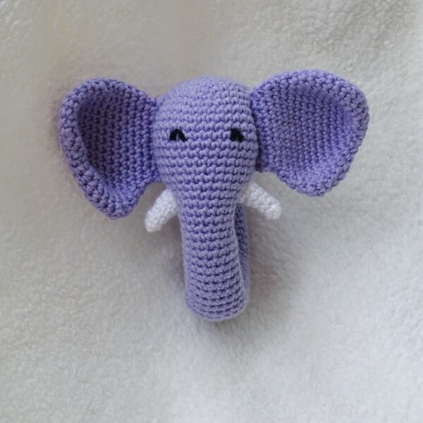 Crochet amigurumi elephant ring rattle