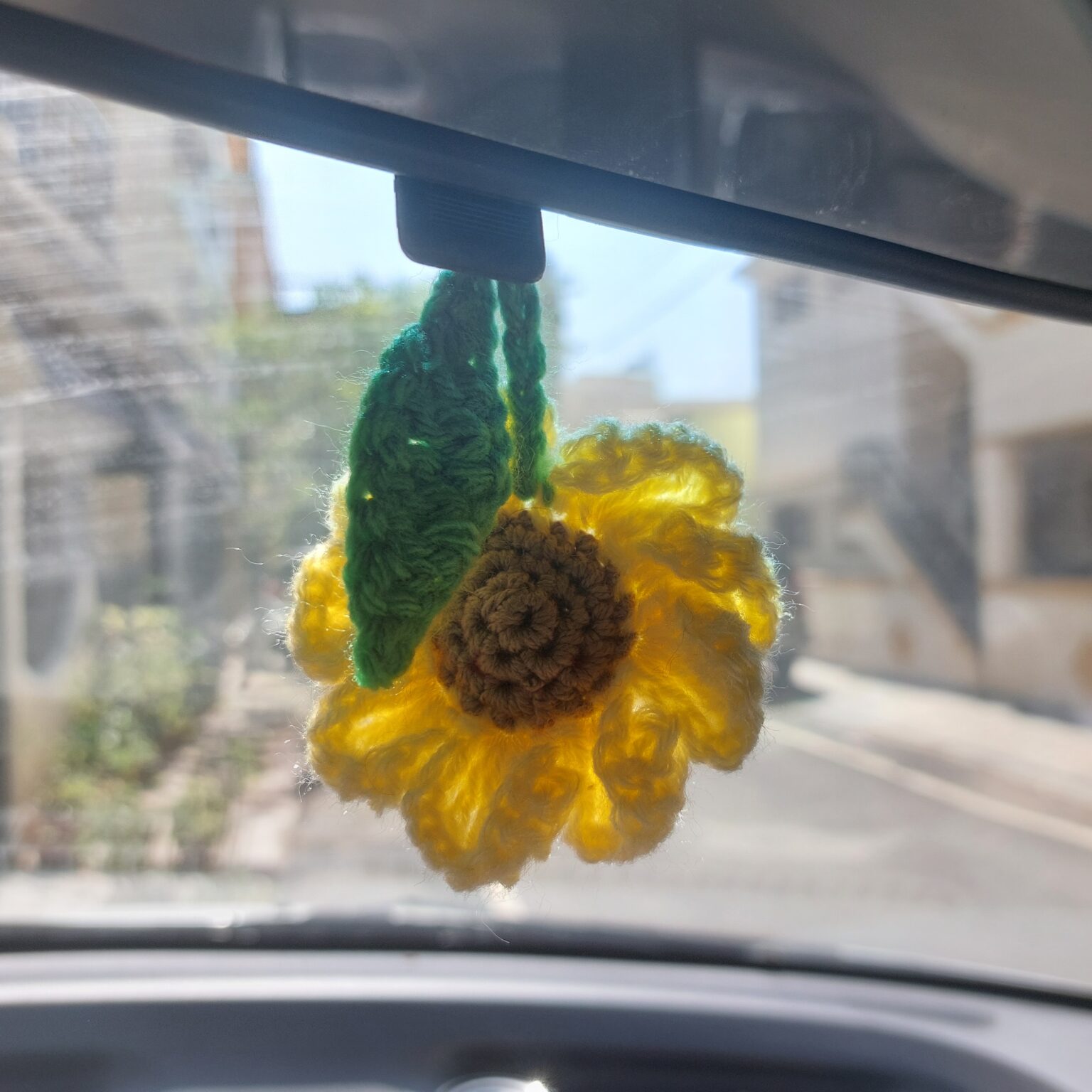 Handmade crochet car accessories, car hangings,car decor,car centerpiece, handcrafted flower, sunflower,crochet flower, car hangings ,crochet car products ,crochet car items