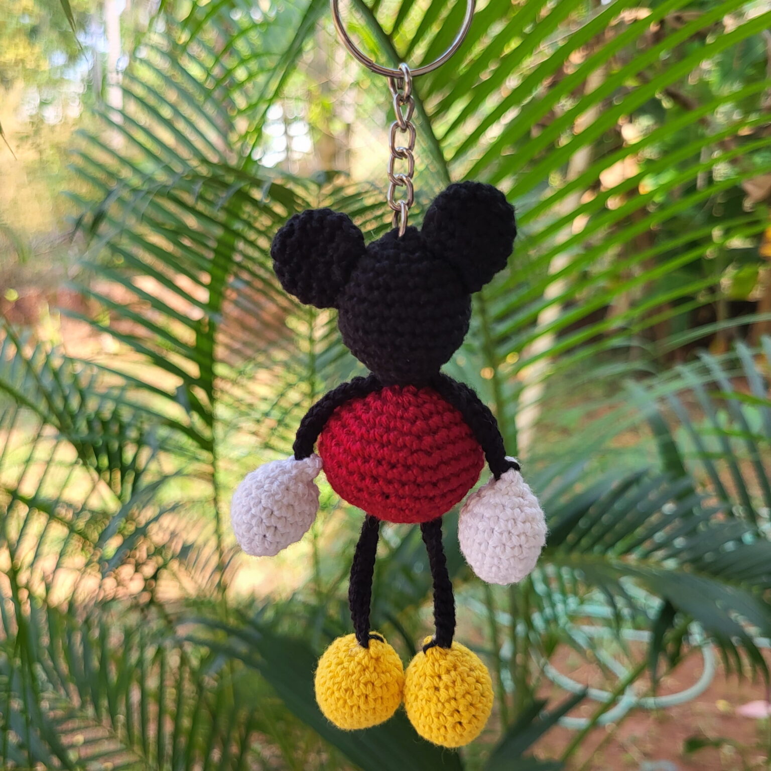 Crochet amigurumi mickey mouse keychain